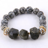 RH 10mm Women Natural Stone Bead Bracelet
