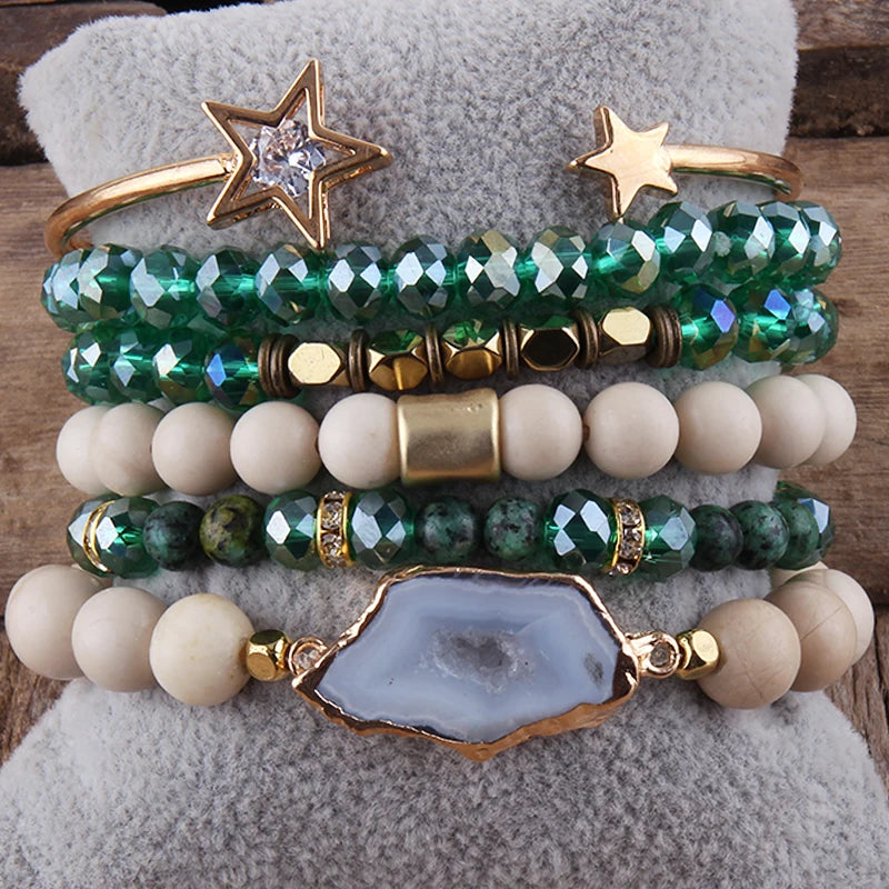 6pc Beaded Bracelet Stack for Women Jewelry Gift