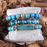 RH Beaded Bracelet 3pc Stack Long Druzy Bracelet Sets For Women Gift
