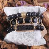 RH Beaded Bracelet 3pc Stack Long Druzy Bracelet Sets For Women Gift