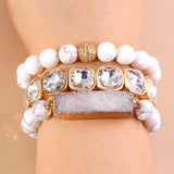 RH Beaded Bracelet 3pc Stack Long Druzy Bracelet Sets For Women Gift