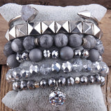 Red Beaded Bracelet Stack Sets for Women