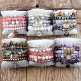 5pc Boho Beaded Charm Bracelet Set for Women