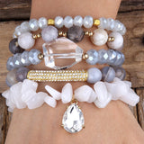 5pc Boho Beaded Charm Bracelet Set for Women