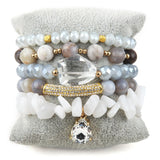 5pc Boho Beaded Charm Bracelet Set for Women