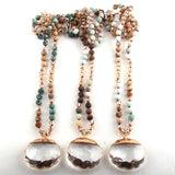 RH Beaded Jewelry Crystal Plumblossom Glass Pendant Necklaces