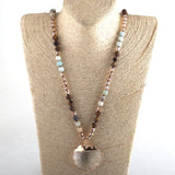 RH Beaded Jewelry Crystal Plumblossom Glass Pendant Necklaces