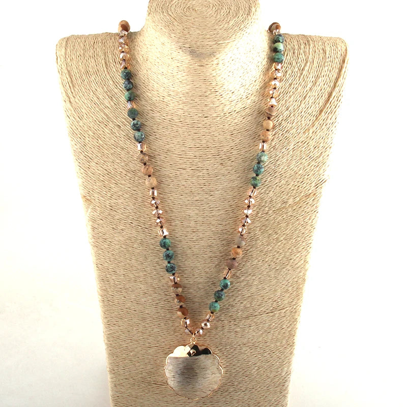 RH Beaded Jewelry Crystal Plumblossom Glass Pendant Necklaces