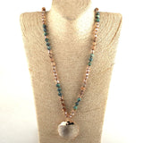 RH Beaded Jewelry Crystal Plumblossom Glass Pendant Necklaces