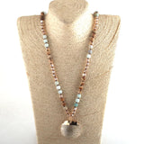 RH Beaded Jewelry Crystal Plumblossom Glass Pendant Necklaces