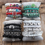 Bohemia Beaded Bracelet Sets 5pc Stack Bracelets Set For Women