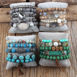 Bohemia Beaded Bracelet Set 5pc Stack Bracelets Jewelry Gift Birthday