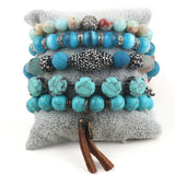 Bohemia Beaded Bracelet Set 5pc Stack Bracelets Jewelry Gift Birthday