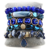 Bohemia Beaded Jewelry Drop Pendant Bracelets Set For Women