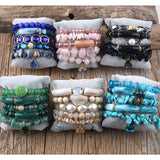 Bohemia Beaded Jewelry Drop Pendant Bracelets Set For Women