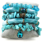 Bohemia Beaded Jewelry Drop Pendant Bracelets Set For Women
