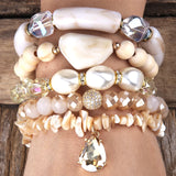 Bohemia Beaded Jewelry Drop Pendant Bracelets Set For Women