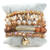 Bohemia Beaded Glass Charm Bracelets Set For Women Gift