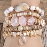 Bohemia Beaded Glass Charm Bracelets Set For Women Gift