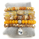 Bohemia Beaded Glass Charm Bracelets Set For Women Gift