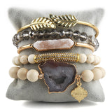 Bohemia Stone Beaded Charm Bracelet Set for Women Gift
