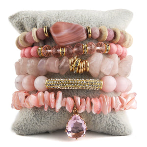 Bohemia Beaded Charm Bracelet Set for Women