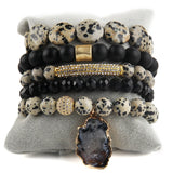 Bohemia Stone Beaded Charm Bracelet Set for Women Gift