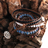Bohemia Beaded Armbander Druzy Charm Wrap Bracelet