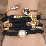 Bohemia Jewelry Beaded Clay Charm Bracelet Set For Women Gift