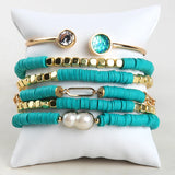 Bohemia Jewelry Beaded Clay Charm Bracelet Set For Women Gift