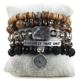 Bohemia Jewelry Glass Beaded Charm Bracelet Set For Women