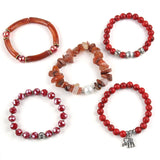 Bohemia Jewelry Glass Beaded Charm Bracelet Set For Women