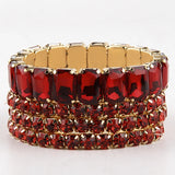 Bohemia Glass Crystal Beaded Stack Paw Bracelets Set for Women