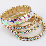 Bohemia Glass Crystal Beaded Stack Paw Bracelets Set for Women