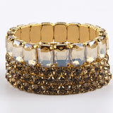 Bohemia Glass Crystal Beaded Stack Paw Bracelets Set for Women