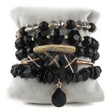 Bohemia Natural Stone Charm Bracelets Set For Women Gift
