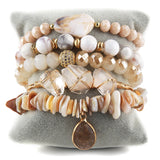 Bohemia Natural Stone Charm Bracelets Set For Women Gift