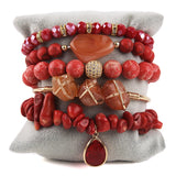 Bohemia Natural Stone Charm Bracelets Set For Women Gift