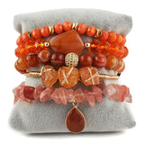 Bohemia Natural Stone Charm Bracelets Set For Women Gift