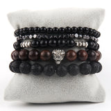 Bohemia Stone & Wood Beaded Charm Bracelet Set for Women