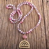 Boho 6mm Stone Glass Crystal Necklace