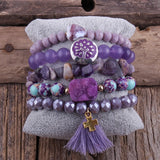 Boho Beaded Bracelet 5pc Stack Bangle & Bracelets Sets