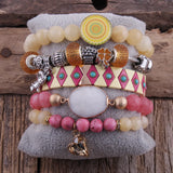 Boho Beaded Bracelet 5pc Stack Bangle & Bracelets Sets