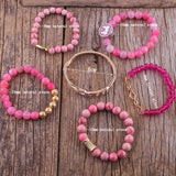 Boho Beaded Bracelet Charms 6pc Set for Women