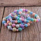 Boho Beaded Bracelet Charms 6pc Set for Women