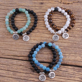 Bohemian Buddha Head OM Beaded Bracelet Set