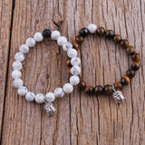 Bohemian Buddha Head OM Beaded Bracelet Set