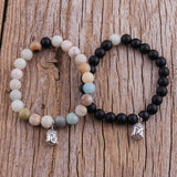 Bohemian Buddha Head OM Beaded Bracelet Set