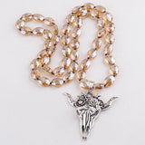 Bohemian Glass Crystal Pendant Necklace for Women