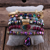 Bohemian Natural Stone Bracelet & Bangle Sets For Women